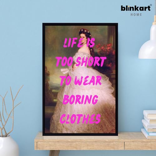 Image of BLINKART Framed Photo - Life Is Too Short | Altered Art Theme | Motivational & Inspirational Wall Art Poster for Home, Bedroom, Living Room, Office, Hotel & Gifting - 12x8 Inch