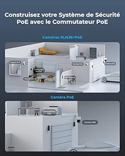 Reolink PoE Switch à 8 Ports PoE, 2 Ports Gigabit Uplink, jusqu'à 120W au Total pour Tous Les Ports PoE, idéal NVR PoE IP Cameras, IEEE802.3af/at, Desktop/Wall Mount, RLA-PS1