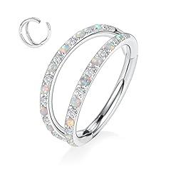 Style12:Silver+Double Hoop OPAL&CZ