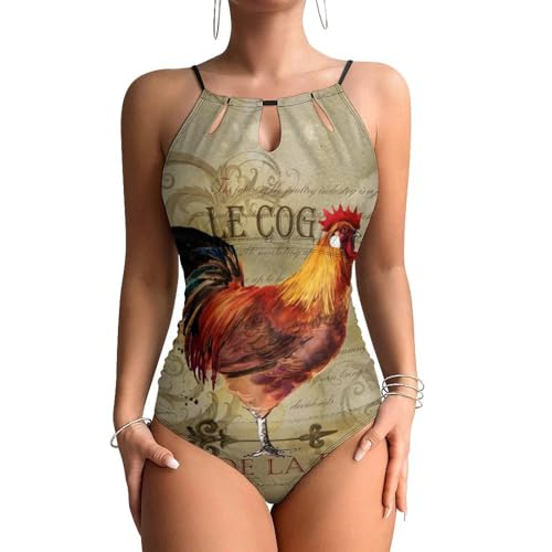 Maillot de bain une pièce coq rétro élégant pour vos journées farniente à la plage
