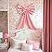 ELNDUXG Pink Bow Birthday Decorations 40x24in Big Pink Bow Hidden Lining for A More Three-Dimensional Look Decorations for Bedroom Coquette Room Party Christmas Tree Supplies