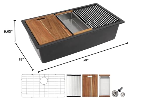 Fulorni FL-GRUSC30B 30 Granite Composite Kitchen Sink thumb #9