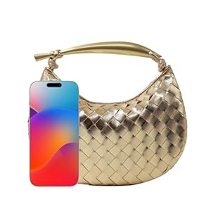 Woven Leather Dumpling Bag Dinner Handbag For Women Purse Hobo Bag Knotted Evening Bag