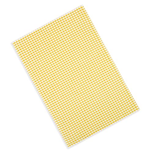 Cackleberry Home Gingham Check Terrycloth Kitchen Dish Towel Absorbent Large 18 X 28 Inches With Hanging Loop, Set Of 4 (Lemon Yellow) #TOP1