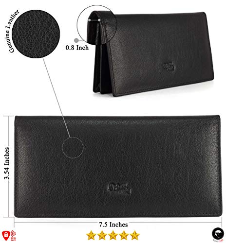 Image of RFID Blocking Mens Genuine leather Bifold Long Wallet