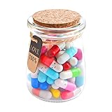 Capsule Letters Message in a Bottle Gift, 60PCS Cute Love Pills Birthday Christmas Anniversary Valentine Day Long Distance Relationships Gifts for Girlfriend Boyfriend Mom Friend
