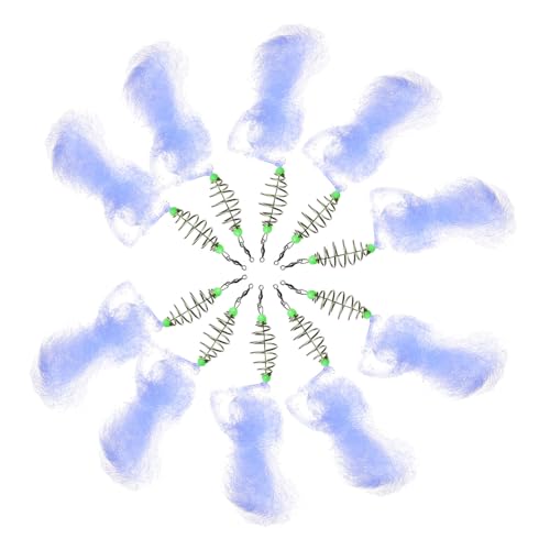 ledmomo 10個 撒网爆炸フック 夜光ビーズ付き屋外釣り用捕獲ネット 弾簧餌付け可能で夜釣りに ショアルフィッシング対応多目プ