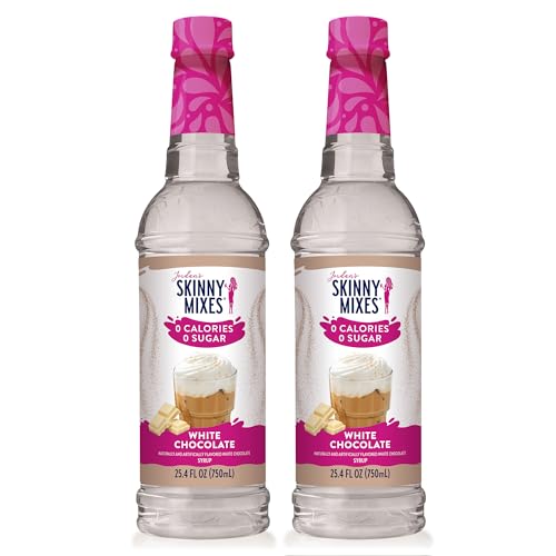 Jordan's Skinny Mixes Syrups Sugar Free Coffee Syrup, White Chocolate Flavor Mix, Zero Calorie Flavoring for Lattes, Protein Shake, Cocktail & More, Gluten Free, Keto Friendly, 25.4 Fl Oz (Pack of 2)