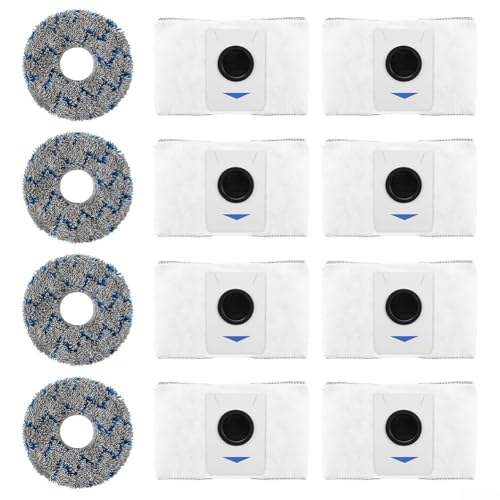 Dust Bag & Mop Cloth For Ecovacs For Deebot T20 for OMNI/X1 for OMNI 8 Dust Bags 4 Wiping Cloth(Blue)