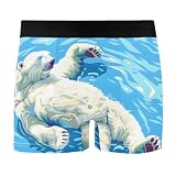 ALAZA Men Boxer Briefs Underwear Boxers Polar Bear Floating Breathable Soft 2 Pack XL