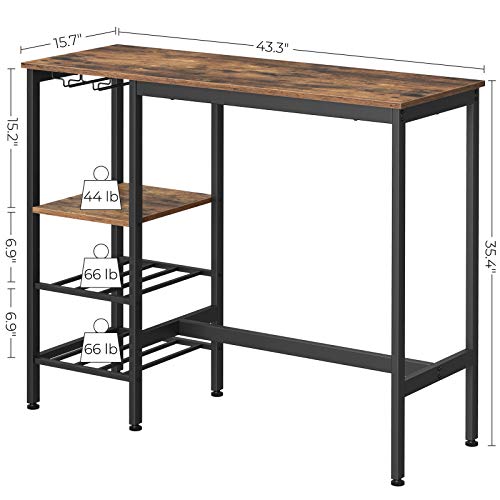 VASAGLE-Narrow-Bar-Table-with-Sturdy-Metal-Frame-Easy-Assembly-Industrial-Design-157-W-Rustic-Brown