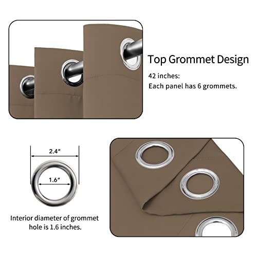 Image of Easy-Going Blackout Curtains for Bedroom, Solid Thermal Insulated Grommet and Noise Reduction Window Drapes, Room Darkening Curtains for Living Room, 2 Panels (42x54 in, Camel)