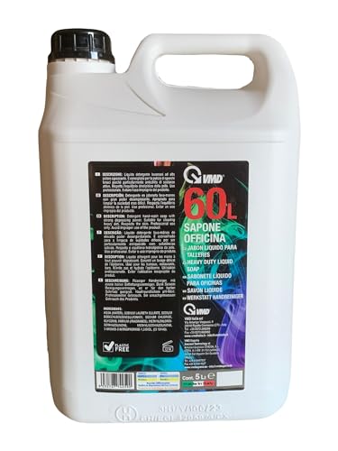 SAPONE LIQUIDO DETERGENTE LAVAMANI DA OFFICINA AD ALTO POTERE SGRASSANTE IN TANICA DA 5 LITRI - VMD 60L