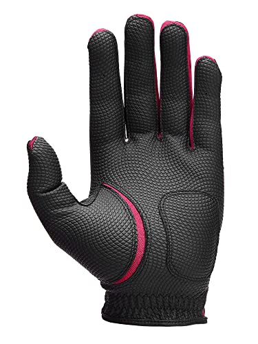 Handy Picks Men’s Golf Gloves, Premium Japanese Synthetic Leather, Stretch Fit, Enhanced Durability N Breathability (Black N Red, Medium) #TOP1