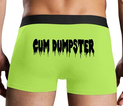Knaughty Knickers Cum Dumpster - Facial Queen - Bukkake Dump Slut Neon Yellow Mens Boxer Brief Sexy Adult Design
