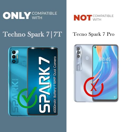 Image of Jkobi Hard PC Crystal Bumper Shockproof Back Cover Case for Tecno Spark 7 | 7T with Camera Protection (Matte Black)