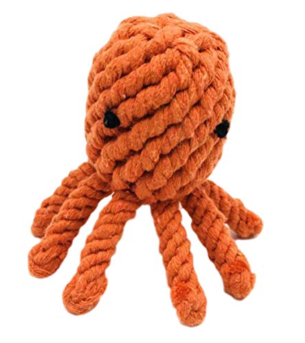 Maiitmor 犬 猫 ペットおもちゃ 丈夫な犬噛む ロープのおもちゃ ペット用デンタルアニマルズ ダック おもちゃ 犬用玩具 歯磨き 清潔用 小/中型犬に適用 ストレス解消 耐久性 - タコ