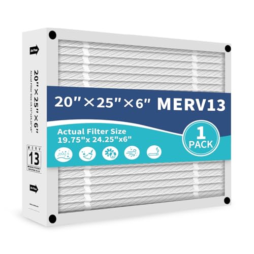 20x25x6 Furnace Filter MERV 13 Compatible with AprilAire 201 Space-Gard 2200 2250 Foldable Actual: 19.75 x 24.25 x 6 1-Pack