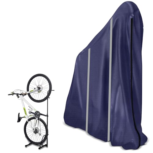 Vertical Bike Rack Cover for Garage - Waterproof Freestanding Bike Storage Rack Cover for Indoor Outdoor , Tear Proof Weatherproof Protection Against Rain, Snow, Dust (Storage Rack Not Included)