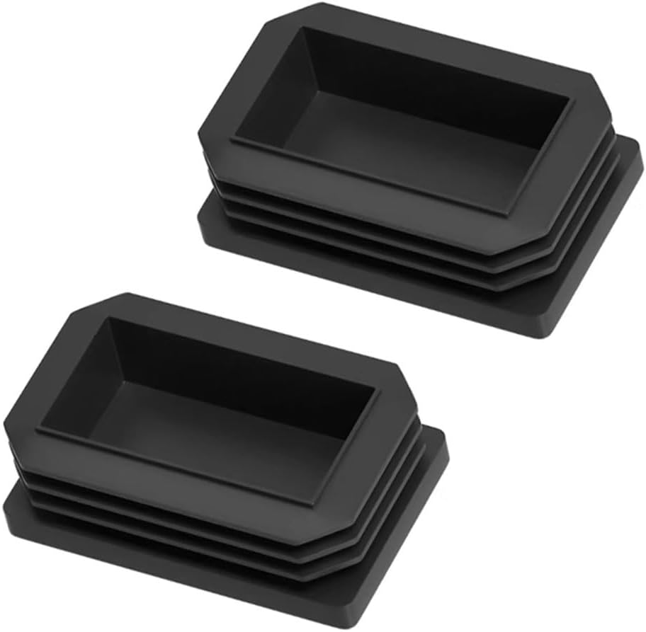 20 Pcs Silent Rectangular Plastic Plug End Cover 10-60mm Black Plugs Suitable for Sliding Inserts in Metal Pipes, Fences, Pipe Columns, Chairs, and Furniture(10 * 60MM)