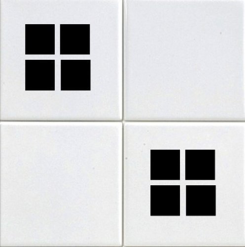Squares by Vinyl Makeover 20 x Square Tile Stickers for Kitchen or Bathroom Black
