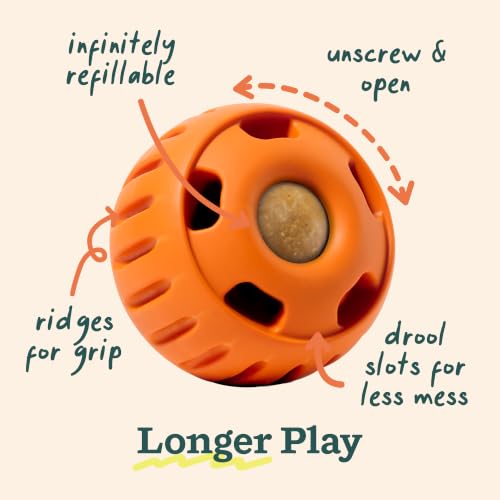 Image of WOOF Pupsicle Interactive Dog Ball Toy for Dogs Large 25-75 lbs - Orange