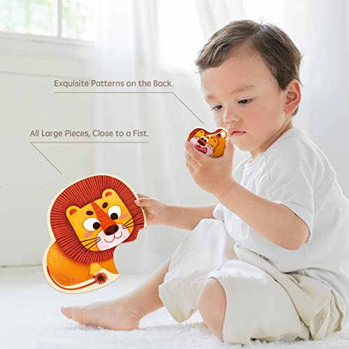 Image of TOI 6 Packs Large Piece Toddler Jigsaw Puzzles for Kids Ages 2-4 - Wildlife | My First Puzzle, Animal Shaped Floor Puzzles for Beginner, Preschool Learning Game, Educational Activity for Boys Girls Gift