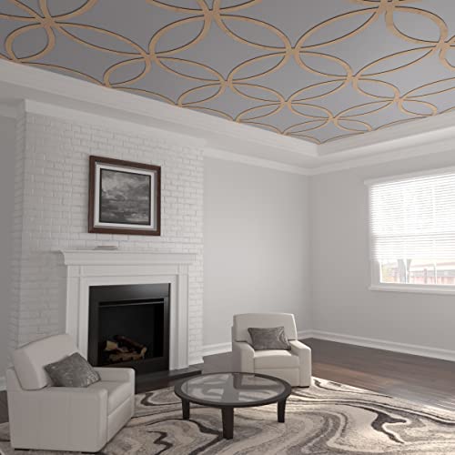 Ekena Millwork 47 1/4"W x 47 1/4"H x 1/4"T Large Lilley Decorative Fretwork Wood Ceiling Panels, Red Oak