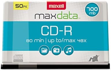 CD-R Discs, 700 MB/80 min, 48x, Spindle, Silver, 50/Pack