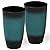 Autodaya Tall Outdoor Planters, Set of 2 Large Flower Pots for Outdoor Plants, with Gradient Turquoise Finish, Weather-Resistant for Porch, Garden, Patio