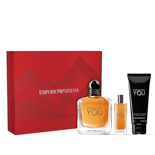 Armani Stronger With You Eau de Toilette 100ml Gift Set 2024 (Contains 100ml EDT, 75ml Shower Gel and 15ml Travel Spray)