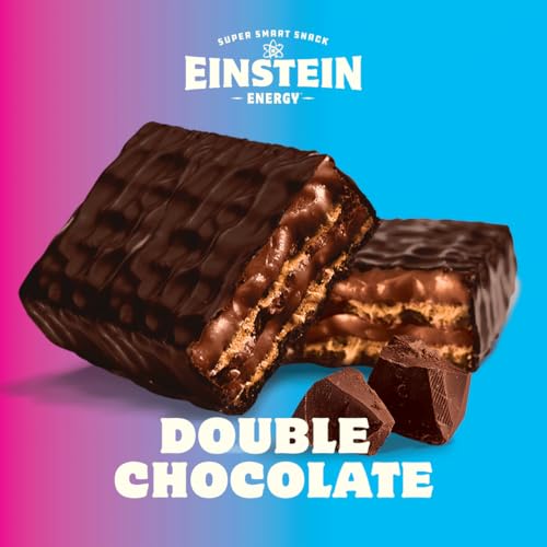 Image of Einstein Energy Wafer Protein Bars - Double Chocolate - 18 Count | High Protein, Low Sugar Protein Bar - Delicious Energy Bars - Chocolate Wafers - Ideal Snack for Energy and Satiety