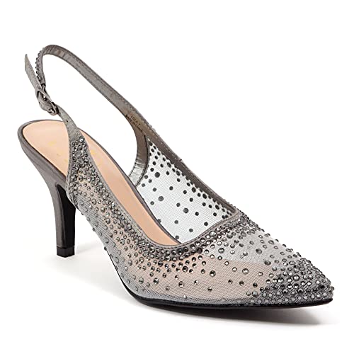 Lady Couture Lola Embellished Pointed Toe Slingback Pump