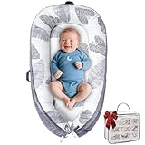 Baby Lounger, Baby Lounger for Newborn 0-24 Months, Premium Soft & Breathable Infant Lounger, Pure Cotton Baby Nest for Boys & Girls, Portable Newborn Lounger for Travel and Home.