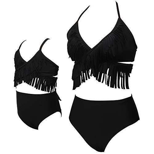 Rodzina Pasujące Sexy Czarne Bikini Set Swimsuit Kobiety Dziewczyny Stroje Kąpielowe Nowa Kobieta Pływanie Kostiumy Kąpi