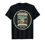 Écusson rétro Voyageurs National Park Minnesota Canoë et Ours T Shirt