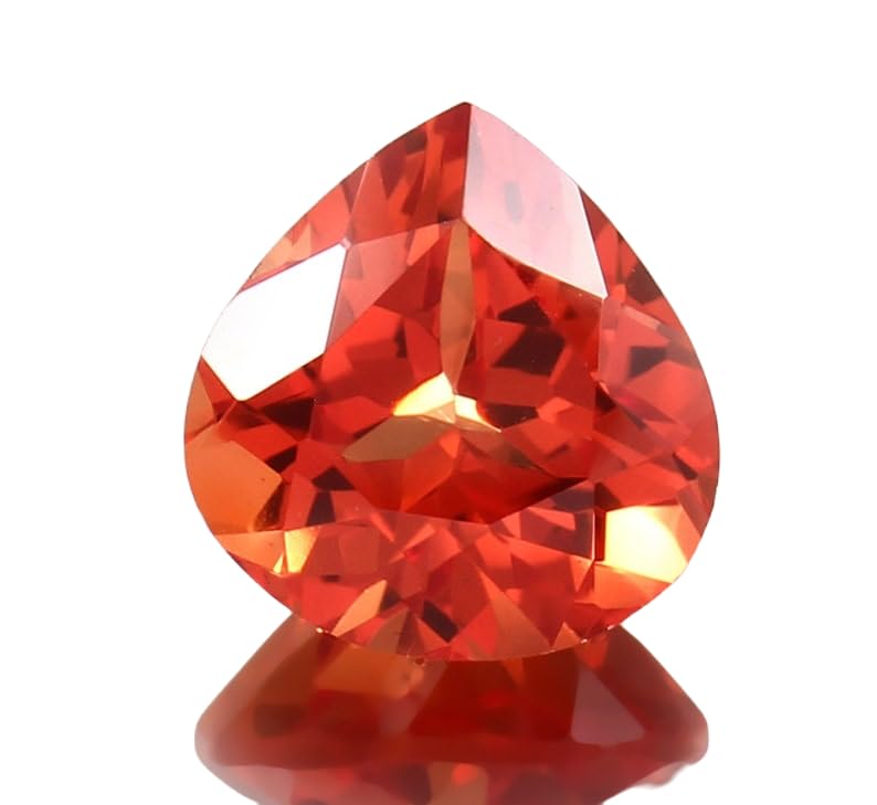 Saphir orange Fanta naturel en cœur de 10x10mm pour création de bijoux uniques GH_NAT_12539