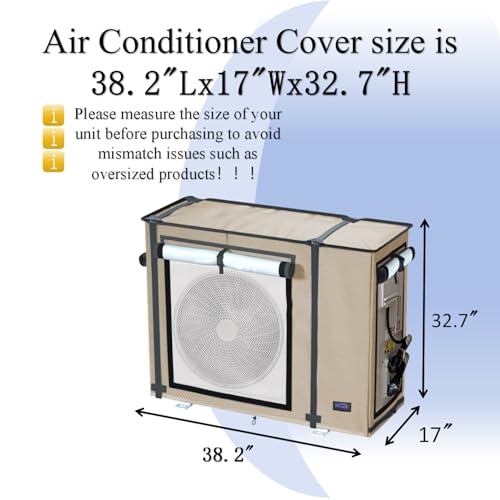 Image of NGB Mini Split Cover for Air Conditioner Outdoor Unit,38.2 inchL x17 inchW x32.7 inchH for Ductless Air Conditioning Protected Operation Universal for Mini Split Condenser HVAC Units All Seasons.