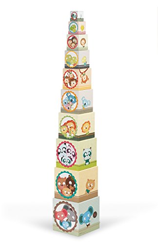 Janod Family Portraits Square Stacking Pyramid - Ages 12 Months+ - J02941