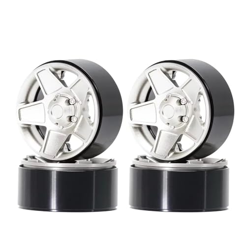 RC�����p�[�c For Traxxas For TRX4 For Axial For SCX10 For Tamiya For Defender D90 D110 1/10 4Pc �N���[���[�r�[�h���b�N 5 �X�|�[�N�z�C�[�� RC �n�u������(Silve