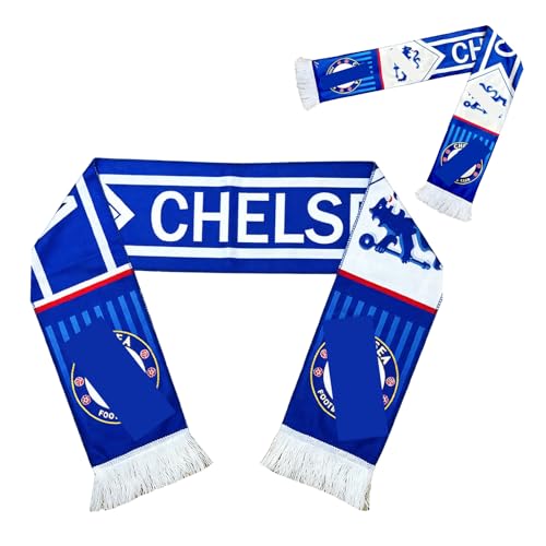 Ellxen England Football Scarf for 2026 World Cup, Party Decoration Supporters Gear, Ideal for Fans Football Match, Scarf for League Champions, 14X140cm Red and White Perfect Arsenal Gifts (Chelsea)