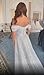 White Mermaid Wedding Dresses for Women Sparkly Sequins Prom Dress Detachable Train Off Shoulder Long Bridal Gowns for Bride US 0