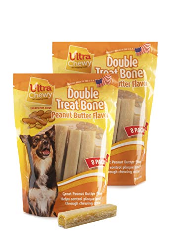 Ultra Chewy Naturals Dog Treat Bone Made in USA Highly Digestible Irresistible Flavors Special Box with 2 Value Packs (Peanut Butter)