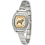 Tier Motiv Strass Uhren Timest - Chow Chow - Damenuhr Italian Charms mit Strass Rechteckig Analog Quarz BJ1012CC