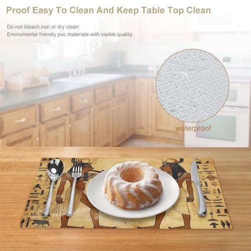 Sets de table égyptiens antidérapants table à manger PVC lavables