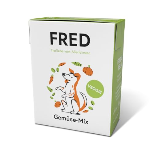 FRED Gemüsemix für Hunde – 100 % Gemüse in Lebensmittelqualität – ideal als Topping zu Trockenfutter, Nassfutter & Barf – 390 g Tetra Pak