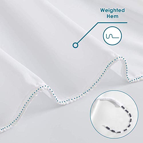 Lanmeng Solid Fabric Extra Long Shower Curtain Liner For Bathroom, Hotel Quality Machine Washable (72-By-78 Inch, White) #TOP4