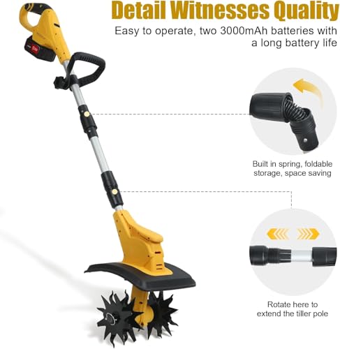 Electric Garden Rotavator Cordless Tiller Cultivator - Image 4