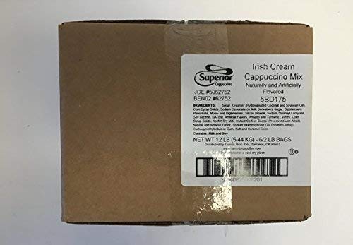 Superior Irish Cream Cappuccino Mix 6 bags 2 lbs each Medium Roast