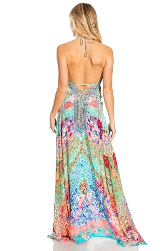 Image of Sakkas Lizi 2025 Womens Maxi High-Low Halter Handkerchief Long Dress Beach Party